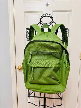 NEW LACOSTE NEOCROC MACHE GREEN CANVAS UNISEX SCHOOL OFFICE TRAVEL BACKPACK